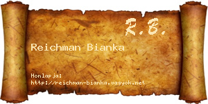 Reichman Bianka névjegykártya